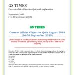 Current Affairs Objective Quiz with explanation pdf September 2019