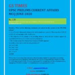 UPSC PRELIMS Current Affairs Based GS-1 MCQ JUNE 2020 English