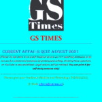 GS TIMES CURRENT AFFAIRS PCS QUIZ (MCQ) AUGUST 2021 HINDI PDF